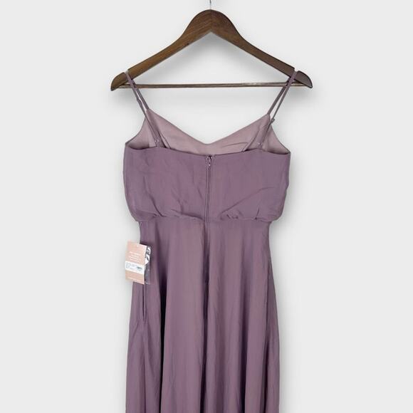 Birdy Grey Gwennie Chiffon Long Maxi Bridesmaid Dress Dark Mauve XS New - Picture 11 of 16